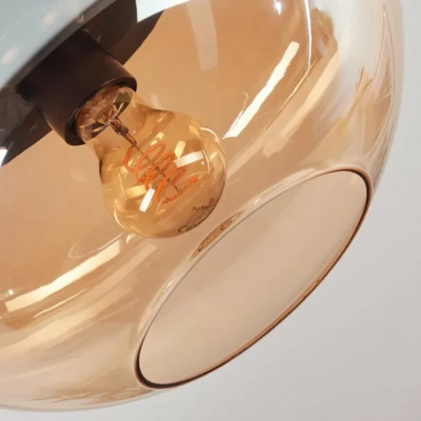 hofstein Mertola Plafonnier, Boule lumineuse Ambre, 1 lumière* Lampes En Verre