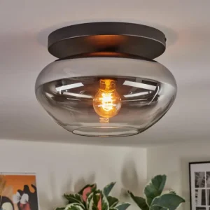 hofstein Mertola Plafonnier, Boule lumineuse Clair, Fumé, 1 lumière* Lampes Modernes