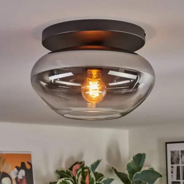 hofstein Mertola Plafonnier, Boule lumineuse Clair, Fumé, 1 lumière* Lampes Modernes