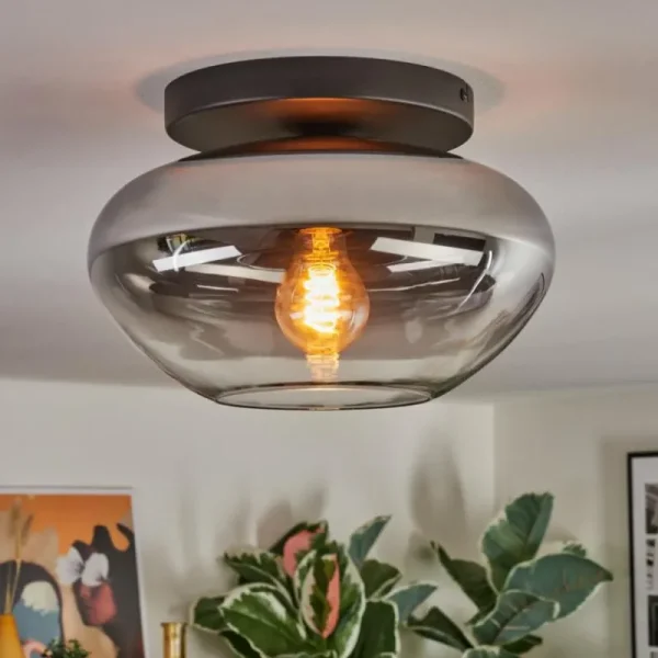 hofstein Mertola Plafonnier, Boule lumineuse Clair, Fumé, 1 lumière* Lampes Modernes