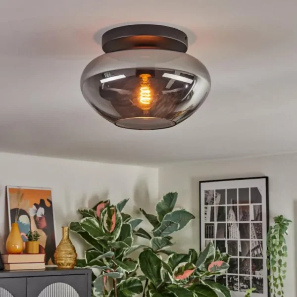 hofstein Mertola Plafonnier, Boule lumineuse Fumé, 1 lumière* Lampes Modernes