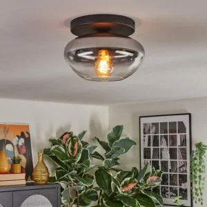 hofstein Mertola Plafonnier, Boule lumineuse Clair, Fumé, 1 lumière* Lampes Modernes
