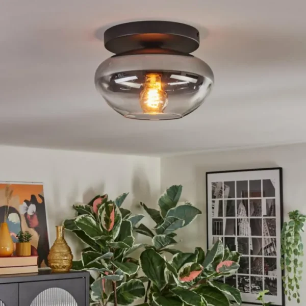 hofstein Mertola Plafonnier, Boule lumineuse Clair, Fumé, 1 lumière* Lampes Modernes