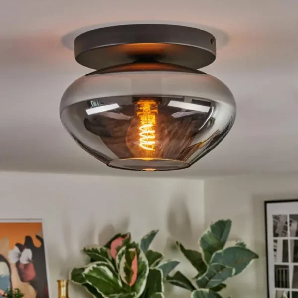 hofstein Mertola Plafonnier, Boule lumineuse Fumé, 1 lumière* Lampes Modernes