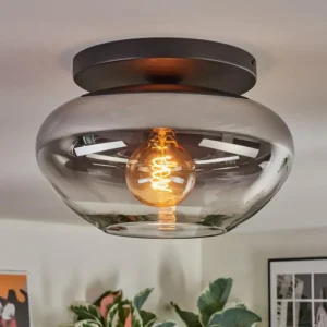 hofstein Mertola Plafonnier, Boule lumineuse Clair, Fumé, 1 lumière* Lampes Modernes