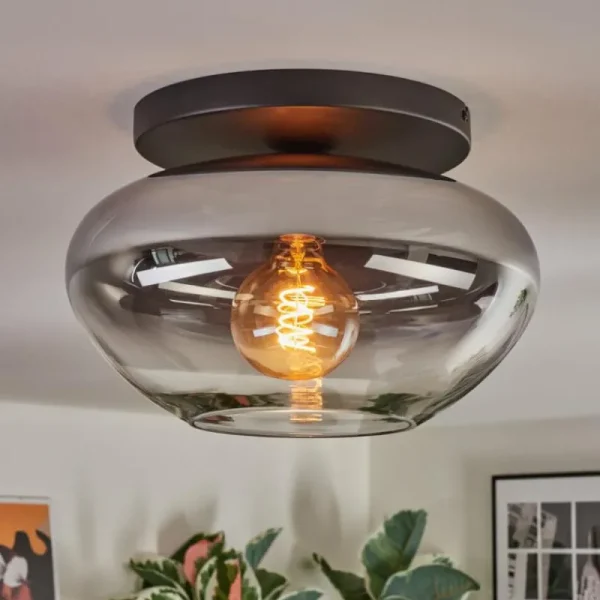 hofstein Mertola Plafonnier, Boule lumineuse Clair, Fumé, 1 lumière* Lampes Modernes