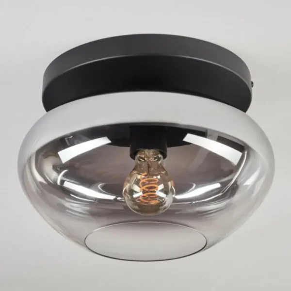hofstein Mertola Plafonnier, Boule lumineuse Clair, Fumé, 1 lumière* Lampes Modernes