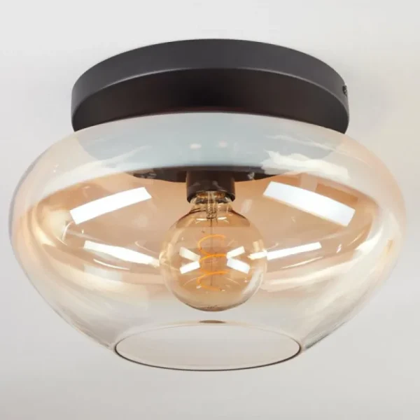 hofstein Mertola Plafonnier, Boule lumineuse Ambre, Clair, 1 lumière* Lampes En Verre