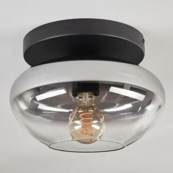 hofstein Mertola Plafonnier, Boule lumineuse Clair, Fumé, 1 lumière* Lampes Modernes