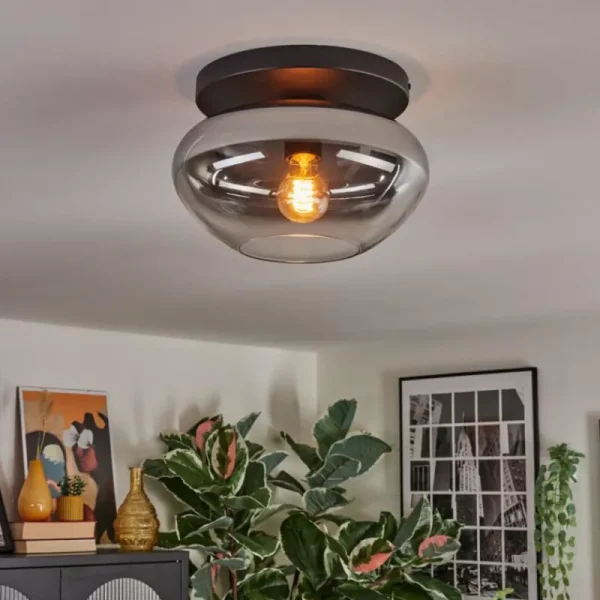 hofstein Mertola Plafonnier, Boule lumineuse Clair, Fumé, 1 lumière* Lampes Modernes