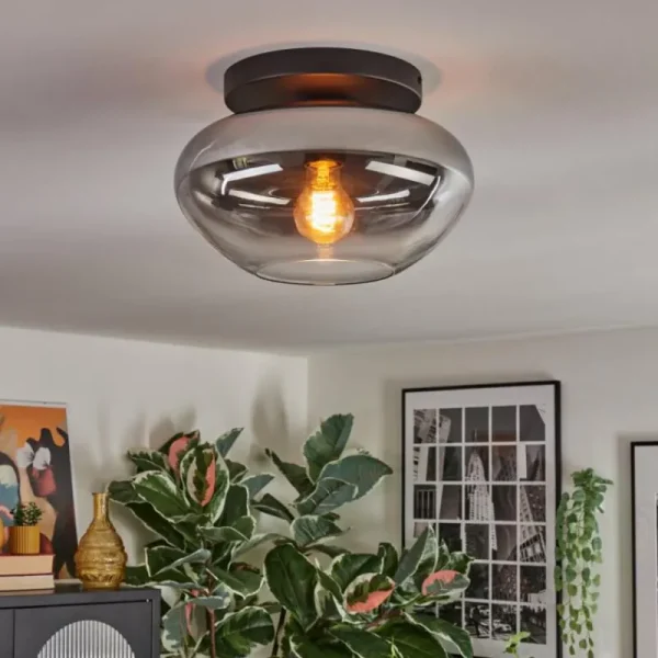 hofstein Mertola Plafonnier, Boule lumineuse Clair, Fumé, 1 lumière* Lampes Modernes