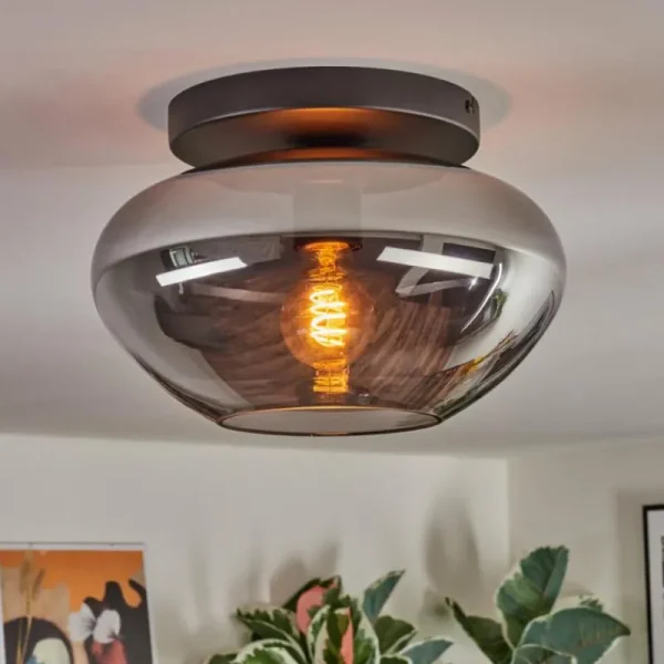 hofstein Mertola Plafonnier, Boule lumineuse Fumé, 1 lumière* Lampes Modernes