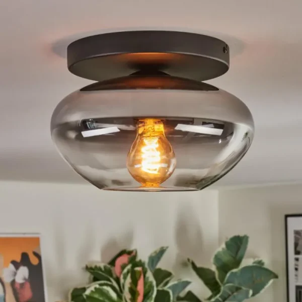 hofstein Mertola Plafonnier, Boule lumineuse Clair, Fumé, 1 lumière* Lampes Modernes
