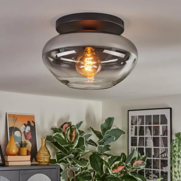 hofstein Mertola Plafonnier, Boule lumineuse Clair, Fumé, 1 lumière* Lampes Modernes