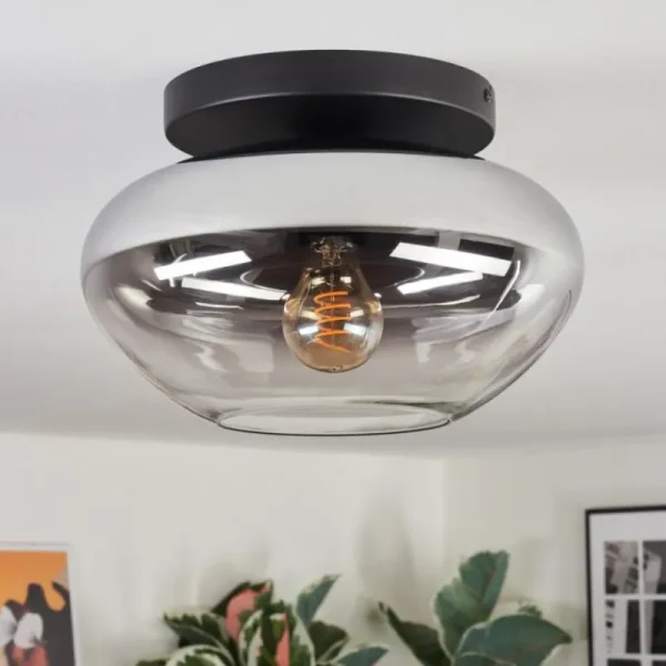 hofstein Mertola Plafonnier, Boule lumineuse Clair, Fumé, 1 lumière* Lampes Modernes