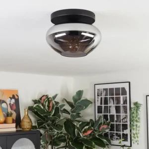 hofstein Mertola Plafonnier, Boule lumineuse Fumé, 1 lumière* Lampes Modernes