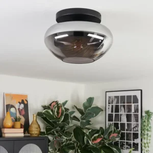 hofstein Mertola Plafonnier, Boule lumineuse Fumé, 1 lumière* Lampes Modernes