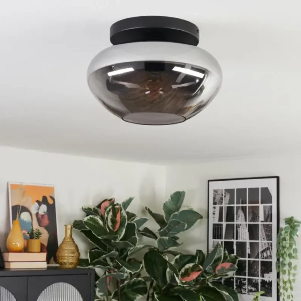 hofstein Mertola Plafonnier, Boule lumineuse Fumé, 1 lumière* Lampes Modernes