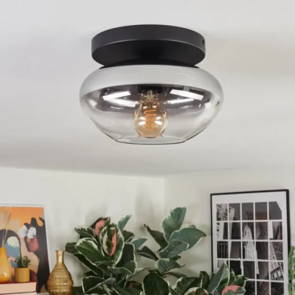 hofstein Mertola Plafonnier, Boule lumineuse Clair, Fumé, 1 lumière* Lampes Modernes