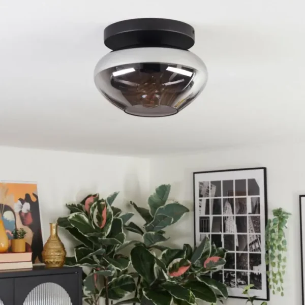 hofstein Mertola Plafonnier, Boule lumineuse Fumé, 1 lumière* Lampes Modernes