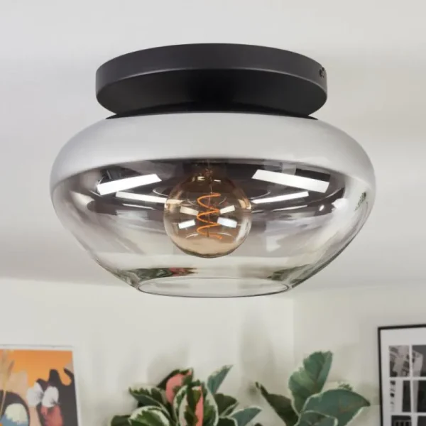 hofstein Mertola Plafonnier, Boule lumineuse Clair, Fumé, 1 lumière* Lampes Modernes
