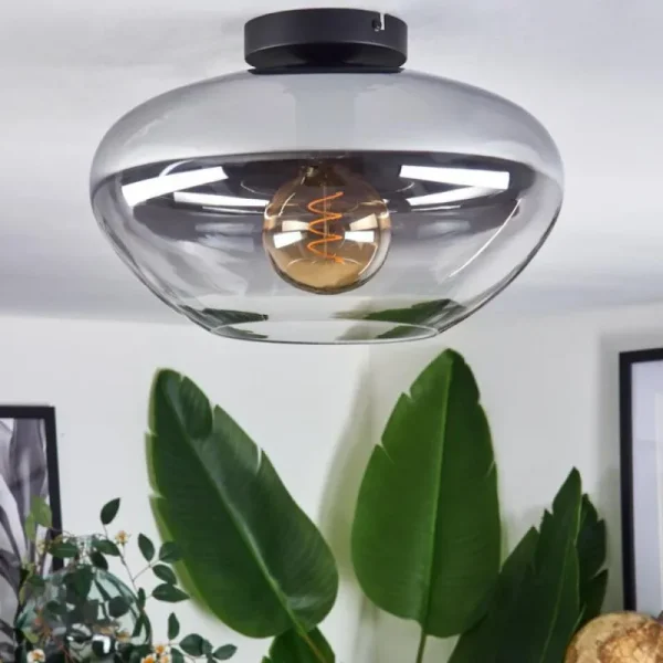 hofstein Mertola Plafonnier Clair, Fumé, 1 lumière* Lampes Modernes
