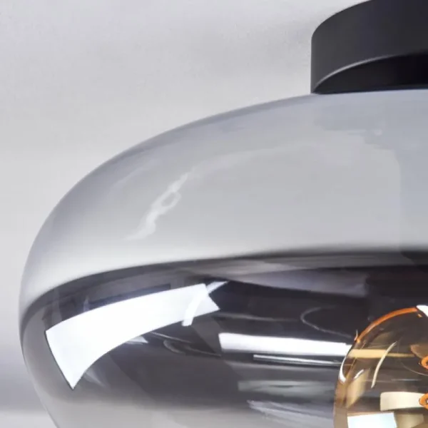 hofstein Mertola Plafonnier Clair, Fumé, 1 lumière* Lampes Modernes