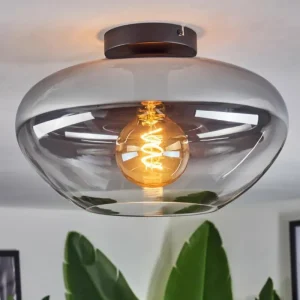 hofstein Mertola Plafonnier Clair, Fumé, 1 lumière* Lampes Modernes