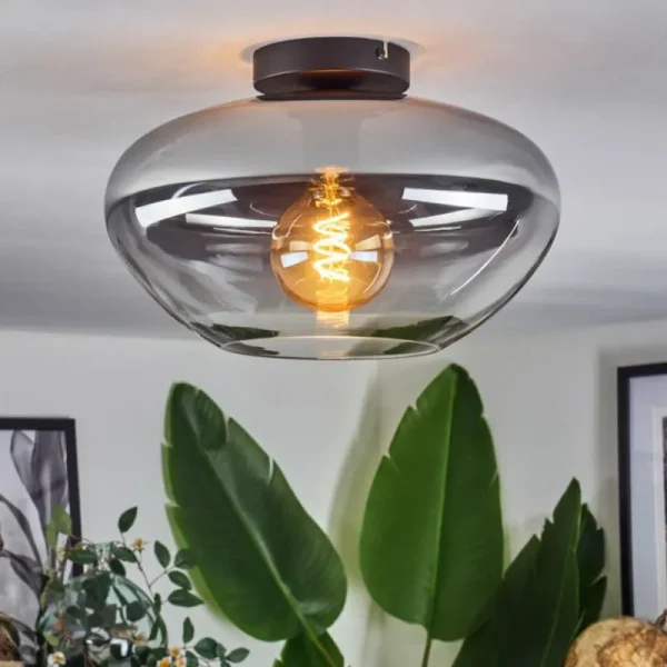 hofstein Mertola Plafonnier Clair, Fumé, 1 lumière* Lampes Modernes