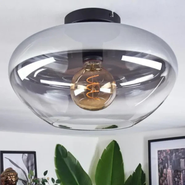hofstein Mertola Plafonnier Clair, Fumé, 1 lumière* Lampes Modernes