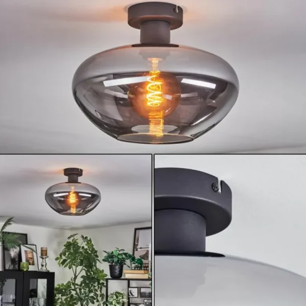 hofstein Mertola Plafonnier Fumé, 1 lumière* Lampes Modernes