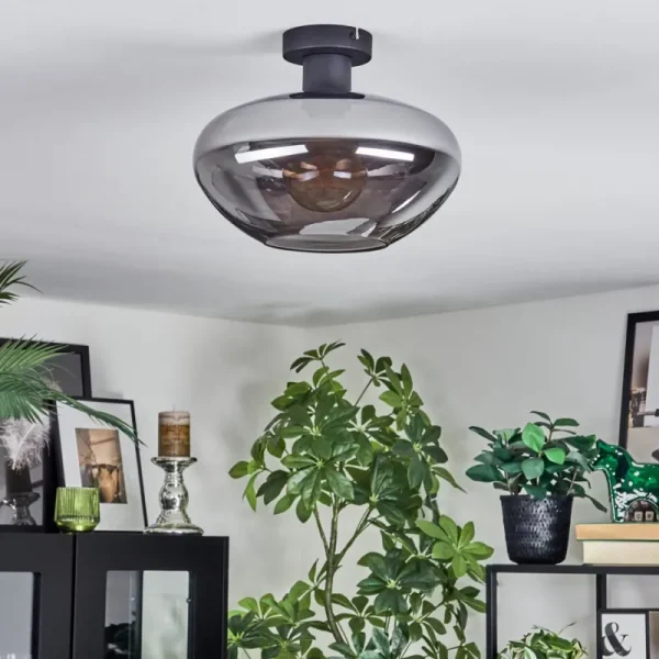 hofstein Mertola Plafonnier Fumé, 1 lumière* Lampes Modernes