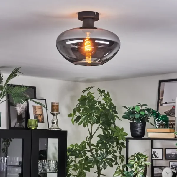 hofstein Mertola Plafonnier Fumé, 1 lumière* Lampes Modernes