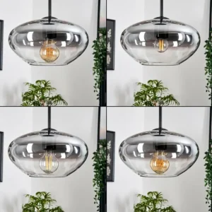 hofstein Mertola Suspension, Boule lumineuse Noir, 3 lumières* Lampes Modernes