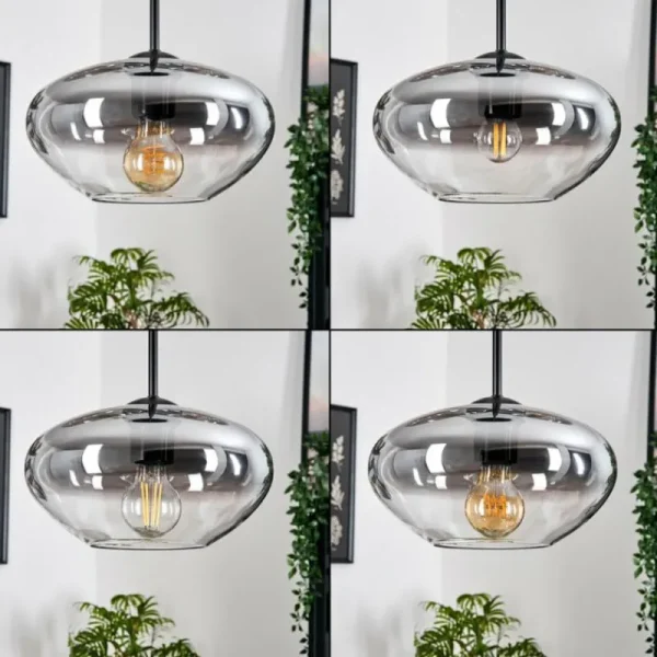 hofstein Mertola Suspension, Boule lumineuse Noir, 3 lumières* Lampes Modernes