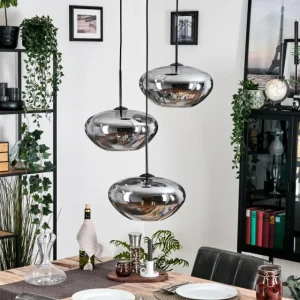 hofstein Mertola Suspension, Boule lumineuse Noir, 3 lumières* Lampes Modernes