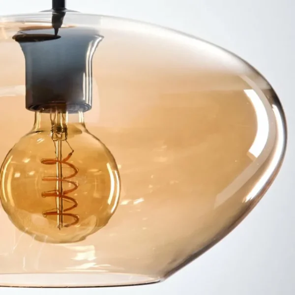 hofstein Mertola Suspension, Boule lumineuse Noir, 3 lumières* Lampes Modernes