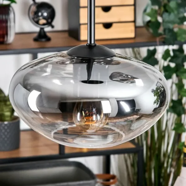hofstein Mertola Suspension, Boule lumineuse Noir, 3 lumières* Lampes Modernes