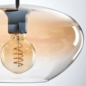 hofstein Mertola Suspension, Boule lumineuse Noir, 3 lumières* Lampes En Verre