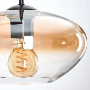 hofstein Mertola Suspension, Boule lumineuse Noir, 3 lumières* Lampes En Verre