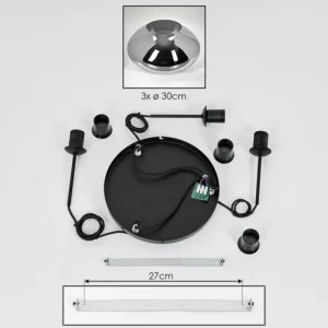 hofstein Mertola Suspension, Boule lumineuse Noir, 3 lumières* Lampes Modernes