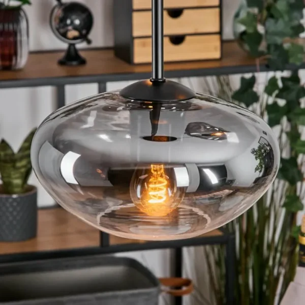 hofstein Mertola Suspension, Boule lumineuse Noir, 3 lumières* Lampes Modernes