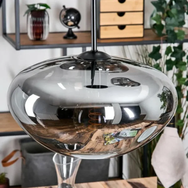 hofstein Mertola Suspension, Boule lumineuse Noir, 3 lumières* Lampes Modernes