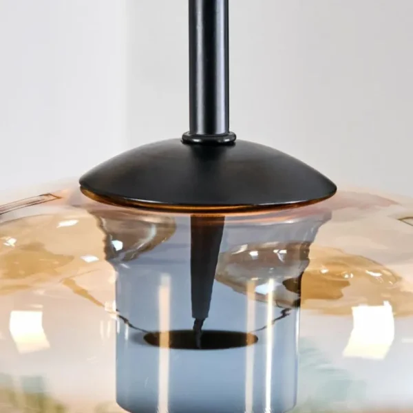 hofstein Mertola Suspension, Boule lumineuse Noir, 3 lumières* Lampes En Verre