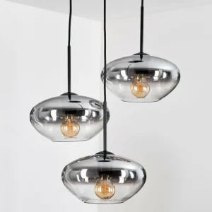 hofstein Mertola Suspension, Boule lumineuse Noir, 3 lumières* Lampes Modernes