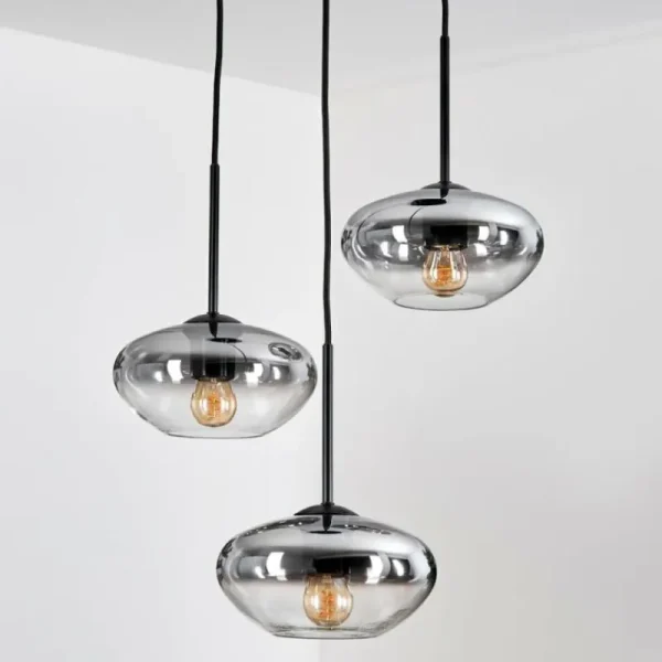 hofstein Mertola Suspension, Boule lumineuse Noir, 3 lumières* Lampes Modernes