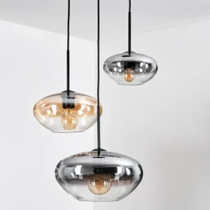 hofstein Mertola Suspension, Boule lumineuse Noir, 3 lumières* Lampes Modernes