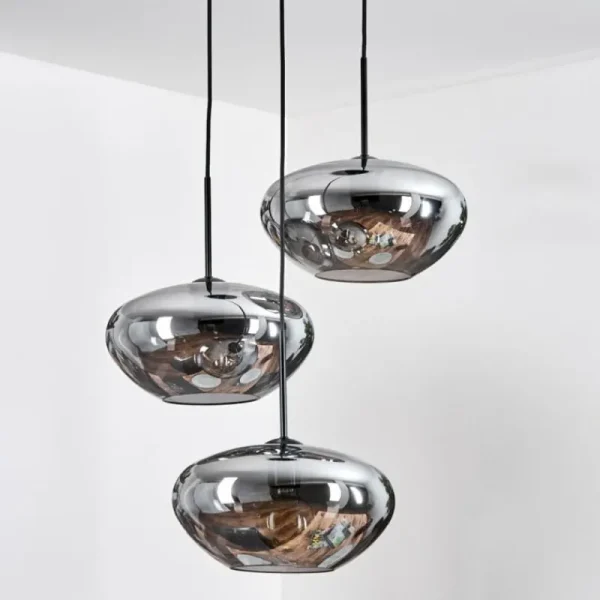 hofstein Mertola Suspension, Boule lumineuse Noir, 3 lumières* Lampes Modernes