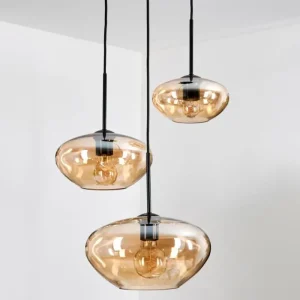 hofstein Mertola Suspension, Boule lumineuse Noir, 5 lumières* Lampes En Verre