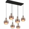 Luminaires Globo Lighting Milley Suspension Noir, 6 lumières* Lampes En Verre